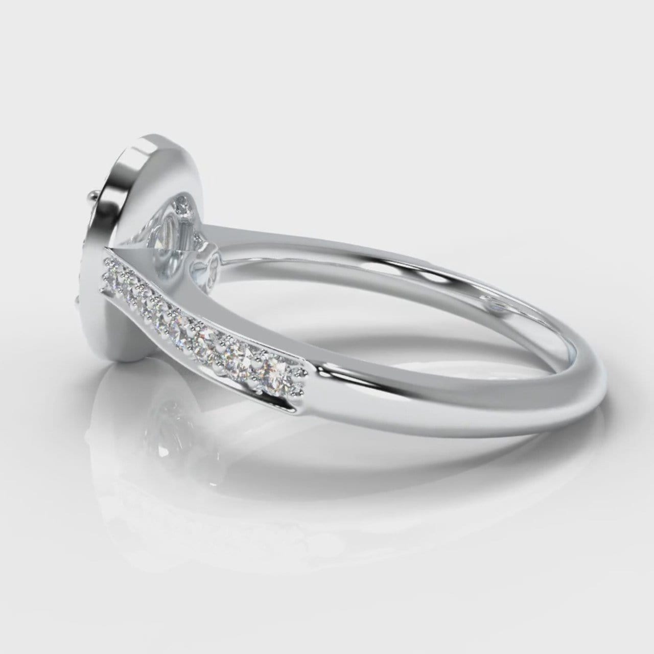 Pavé Oval Diamond Halo Engagement Ring