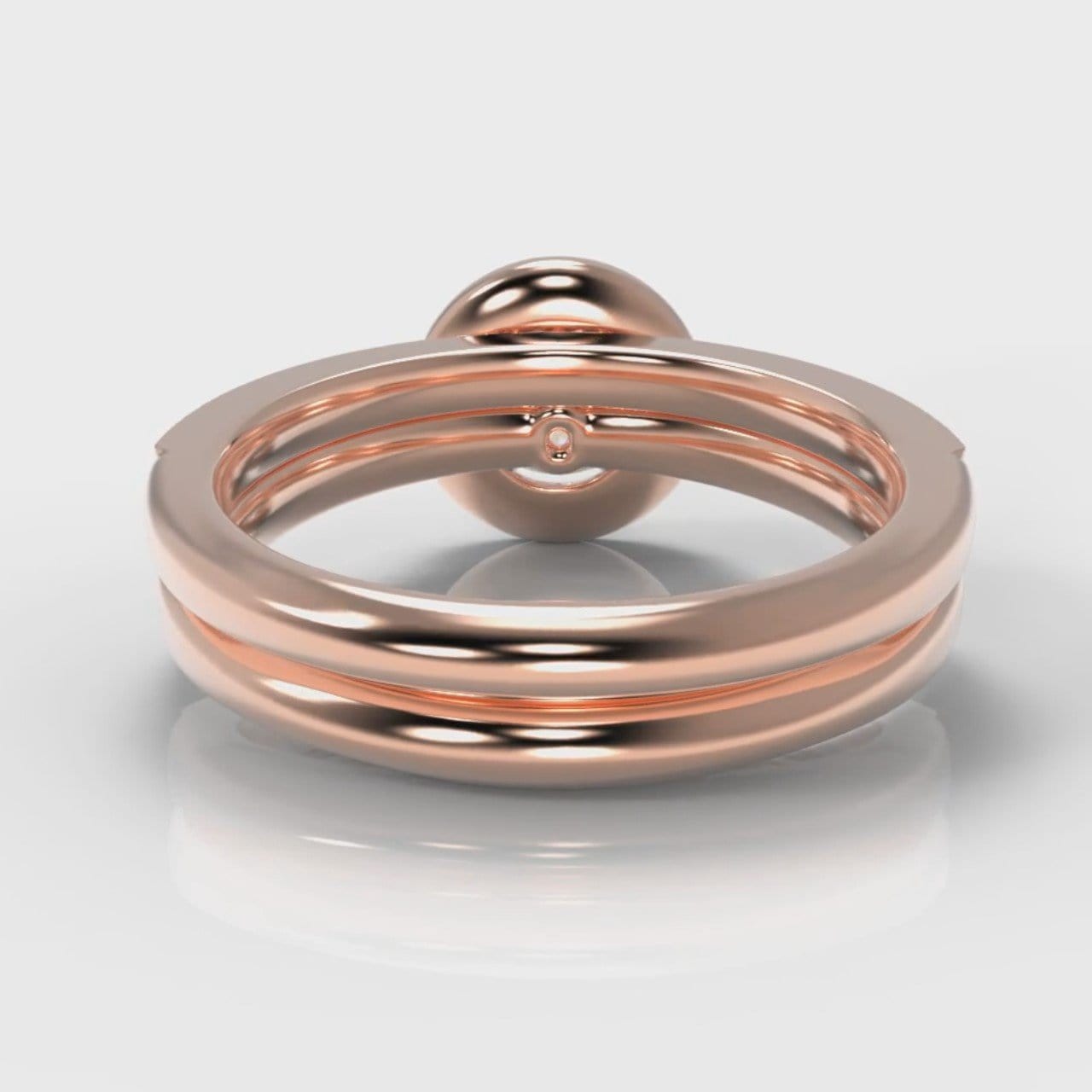 Pavé Round Brilliant Diamond Halo Bridal Set - Rose Gold