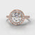 Pavé Round Brilliant Diamond Halo Engagement Ring - Rose Gold