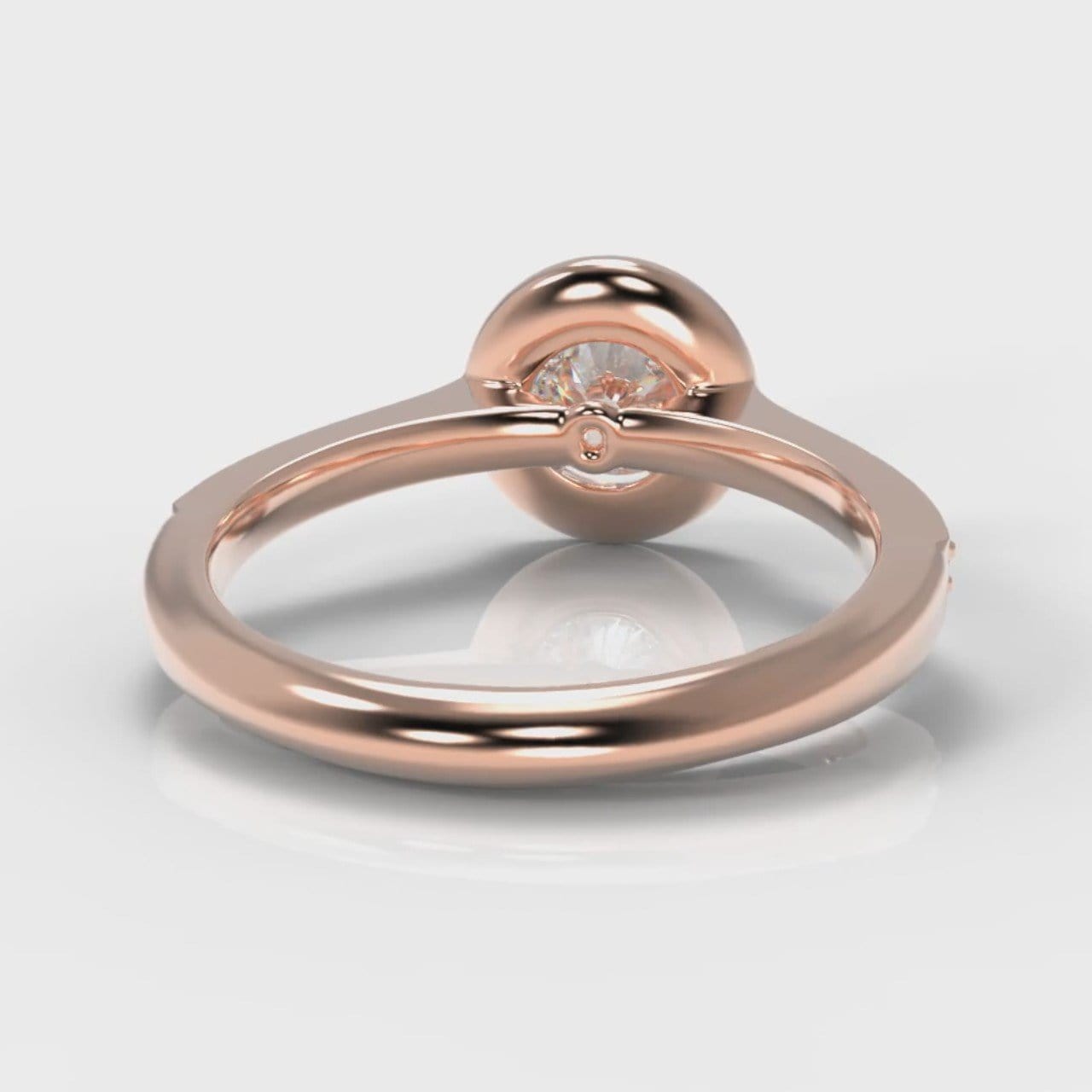 Pavé Round Brilliant Diamond Halo Engagement Ring - Rose Gold