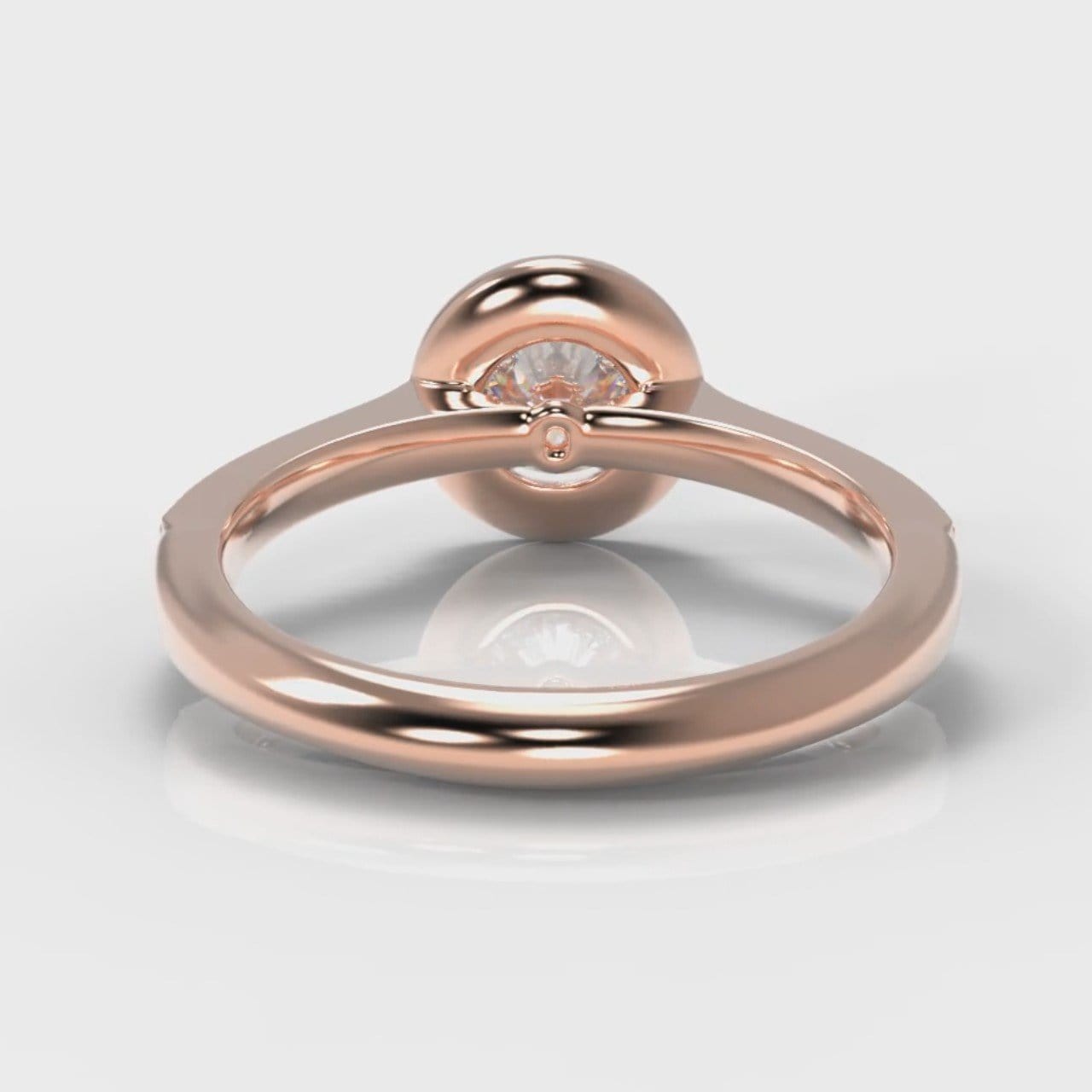 Pavé Round Brilliant Diamond Halo Engagement Ring - Rose Gold