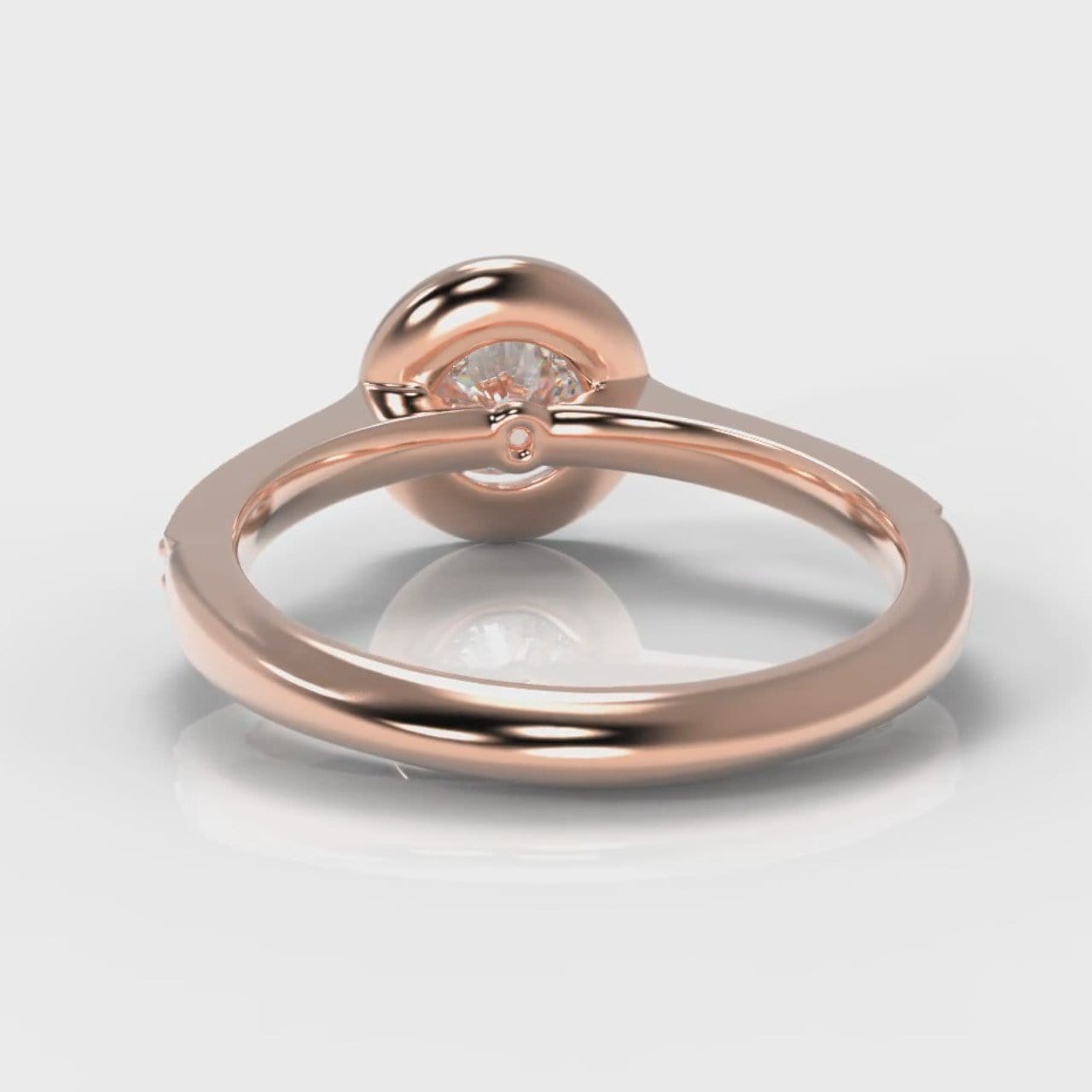 Pavé Round Brilliant Diamond Halo Engagement Ring - Rose Gold