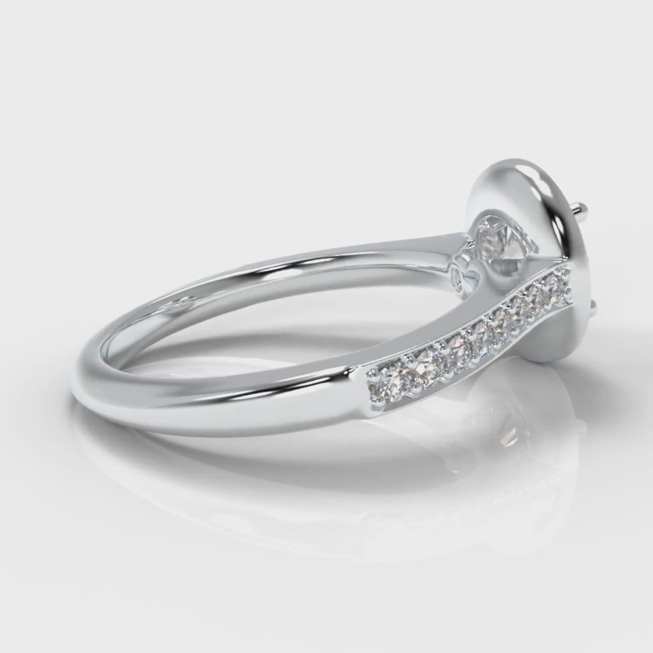 Pavé Round Brilliant Diamond Halo Engagement Ring