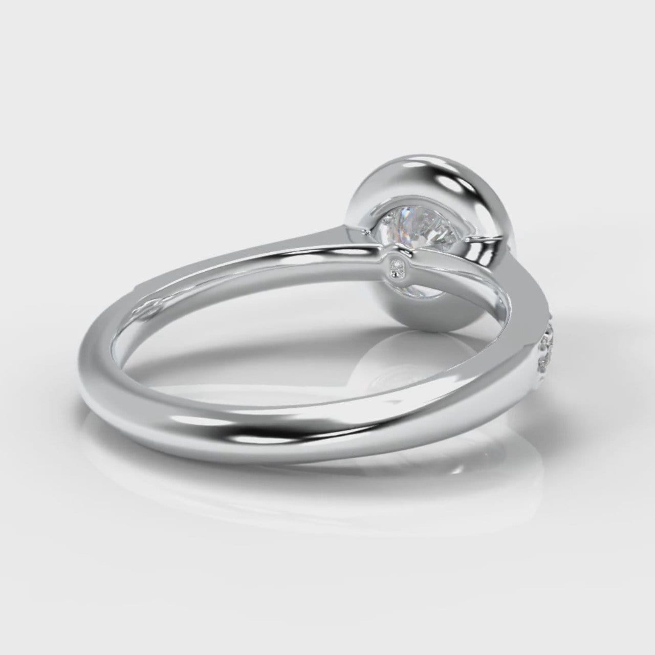 Pavé Round Brilliant Diamond Halo Engagement Ring