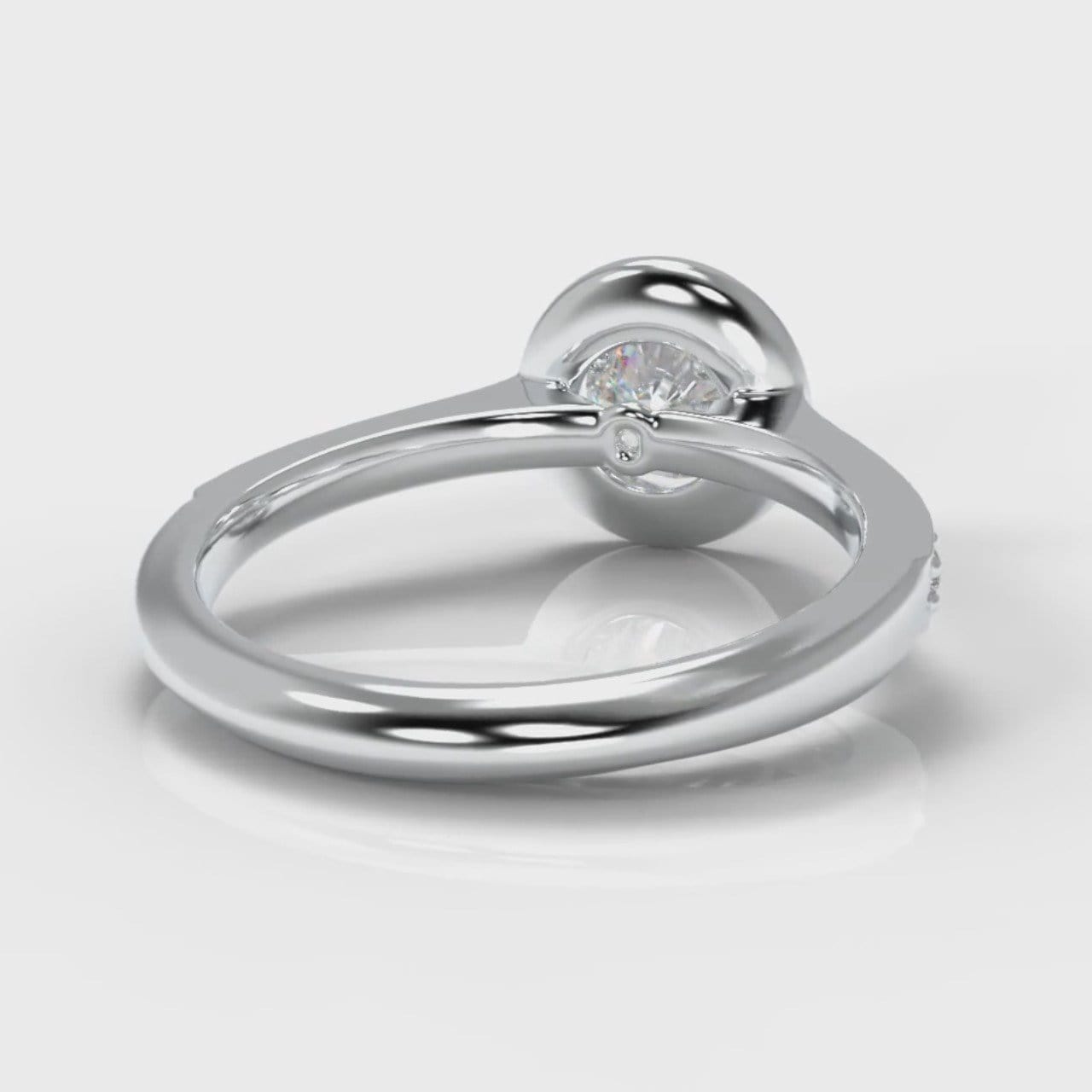 Pavé Round Brilliant Diamond Halo Engagement Ring