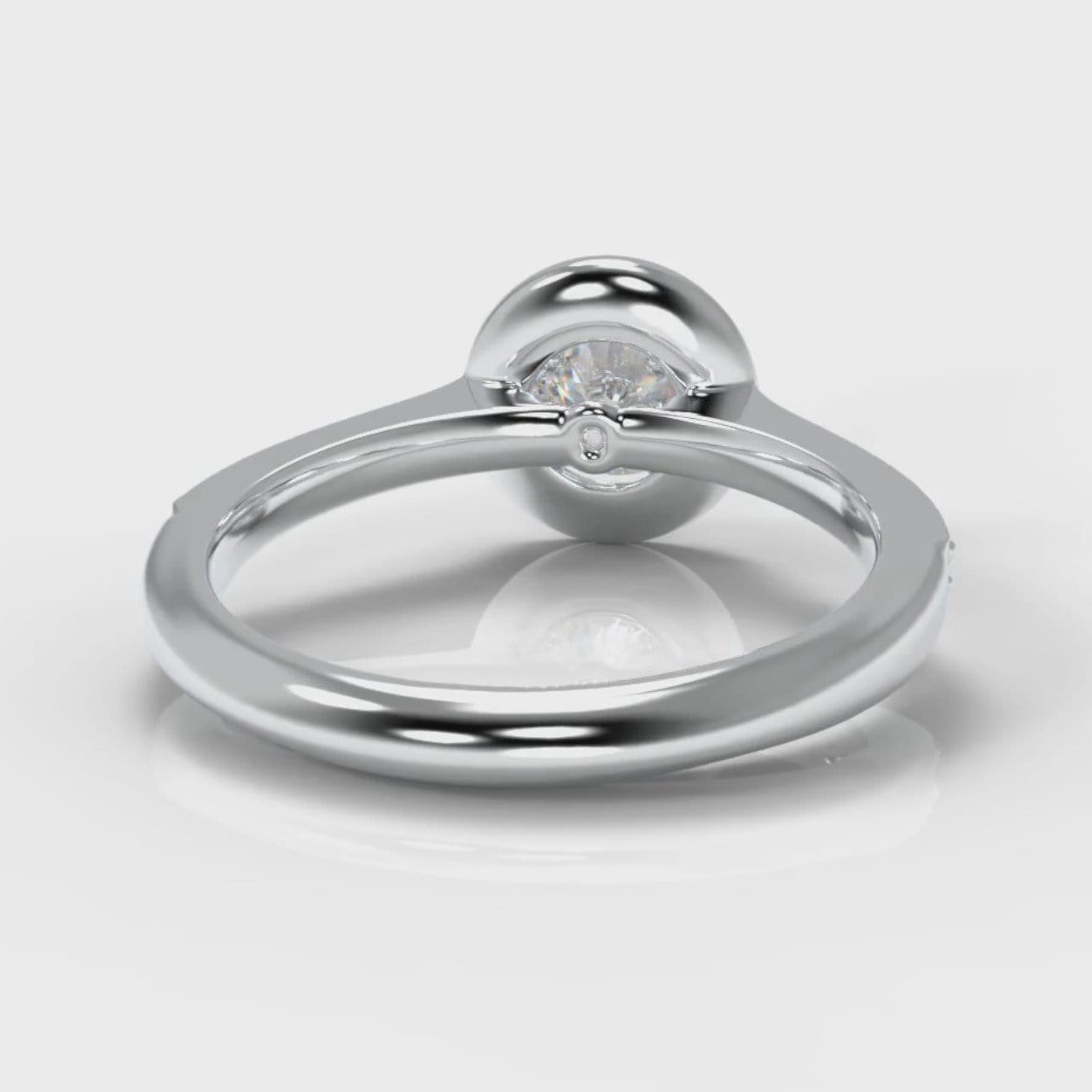 Pavé Round Brilliant Diamond Halo Engagement Ring