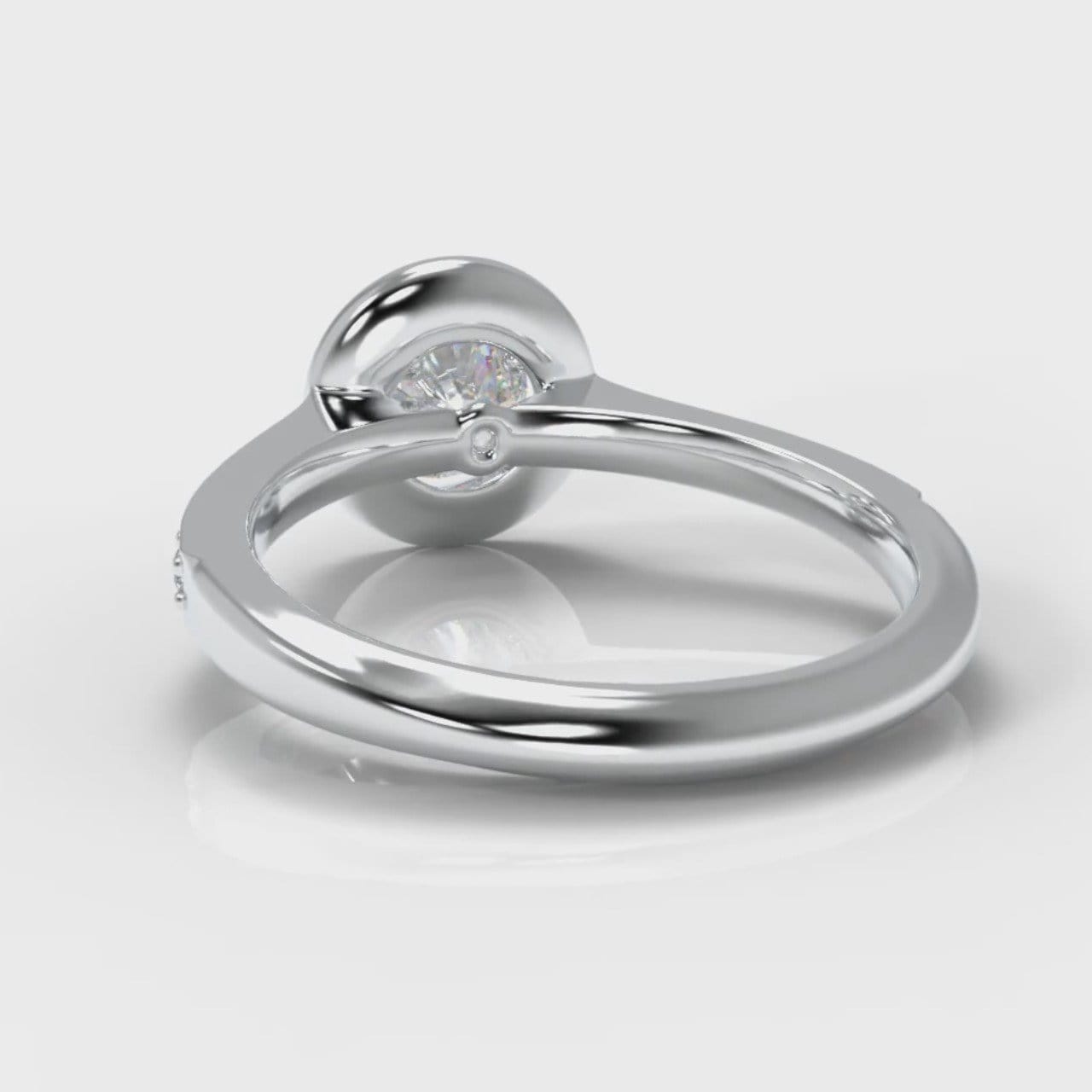 Pavé Round Brilliant Diamond Halo Engagement Ring