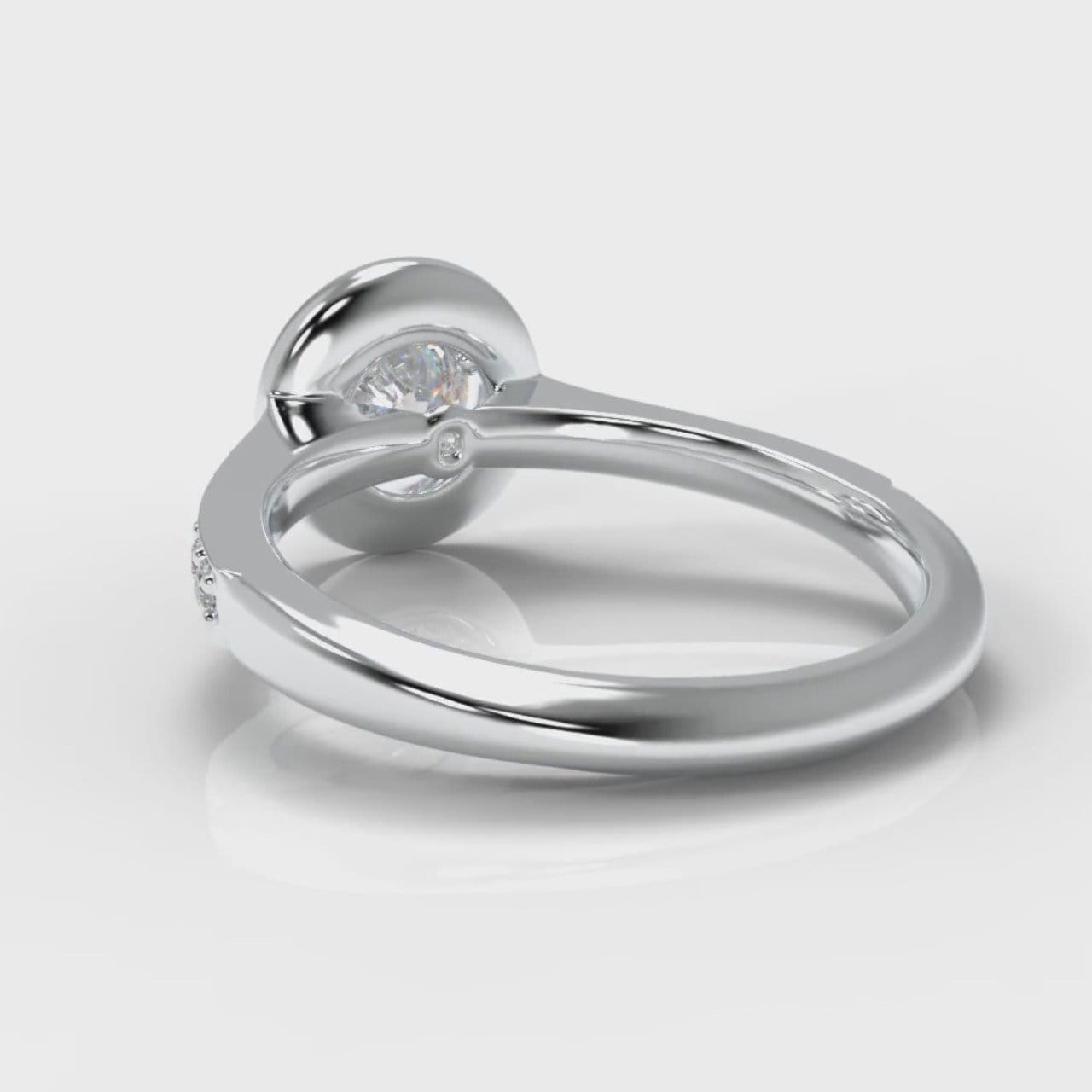 Pavé Round Brilliant Diamond Halo Engagement Ring