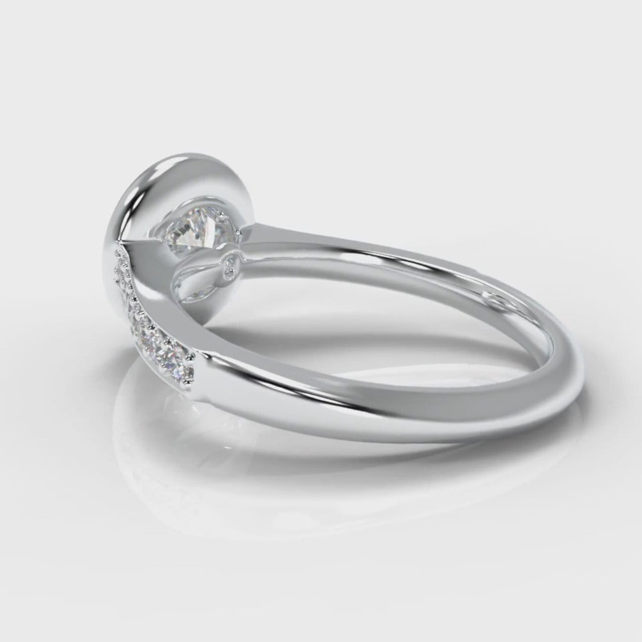 Pavé Round Brilliant Diamond Halo Engagement Ring