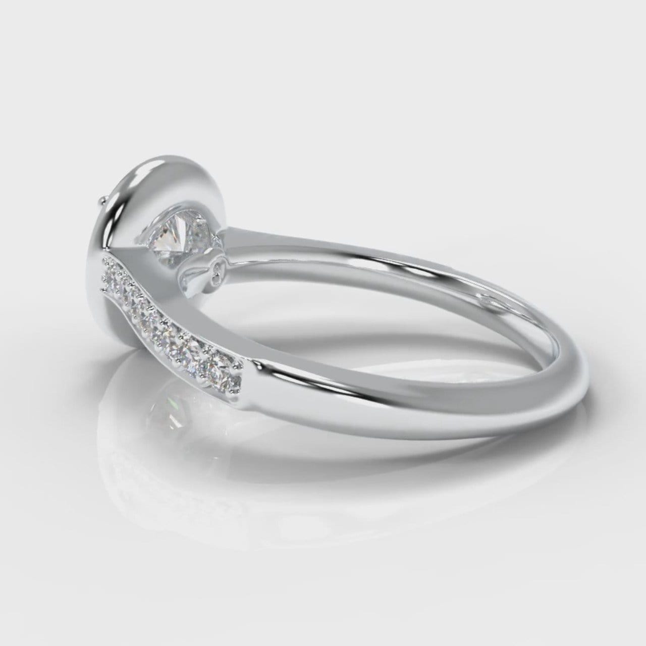 Pavé Round Brilliant Diamond Halo Engagement Ring