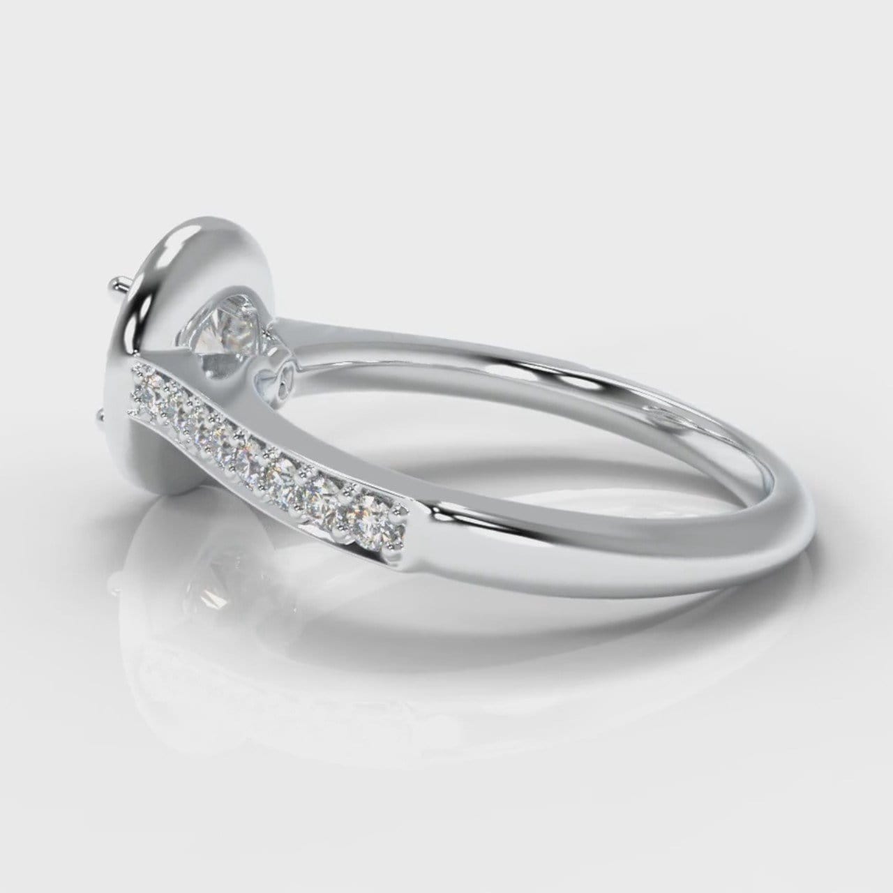 Pavé Round Brilliant Diamond Halo Engagement Ring
