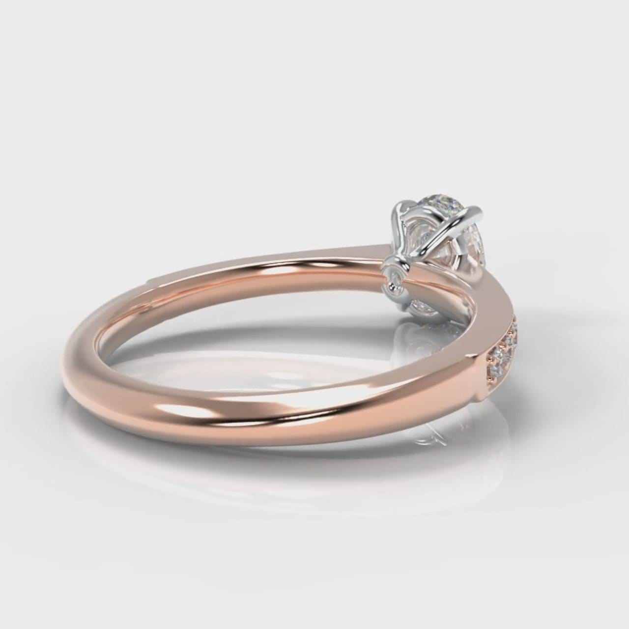 Pavé Oval Diamond Engagement Ring - Rose Gold