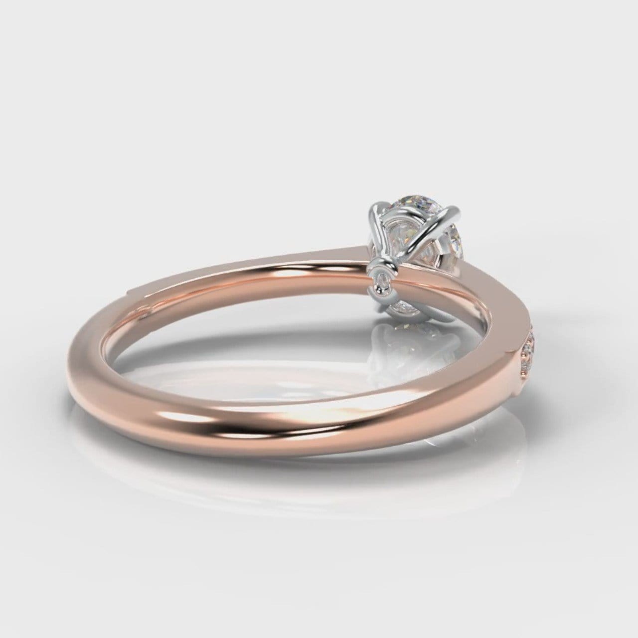 Pavé Oval Diamond Engagement Ring - Rose Gold