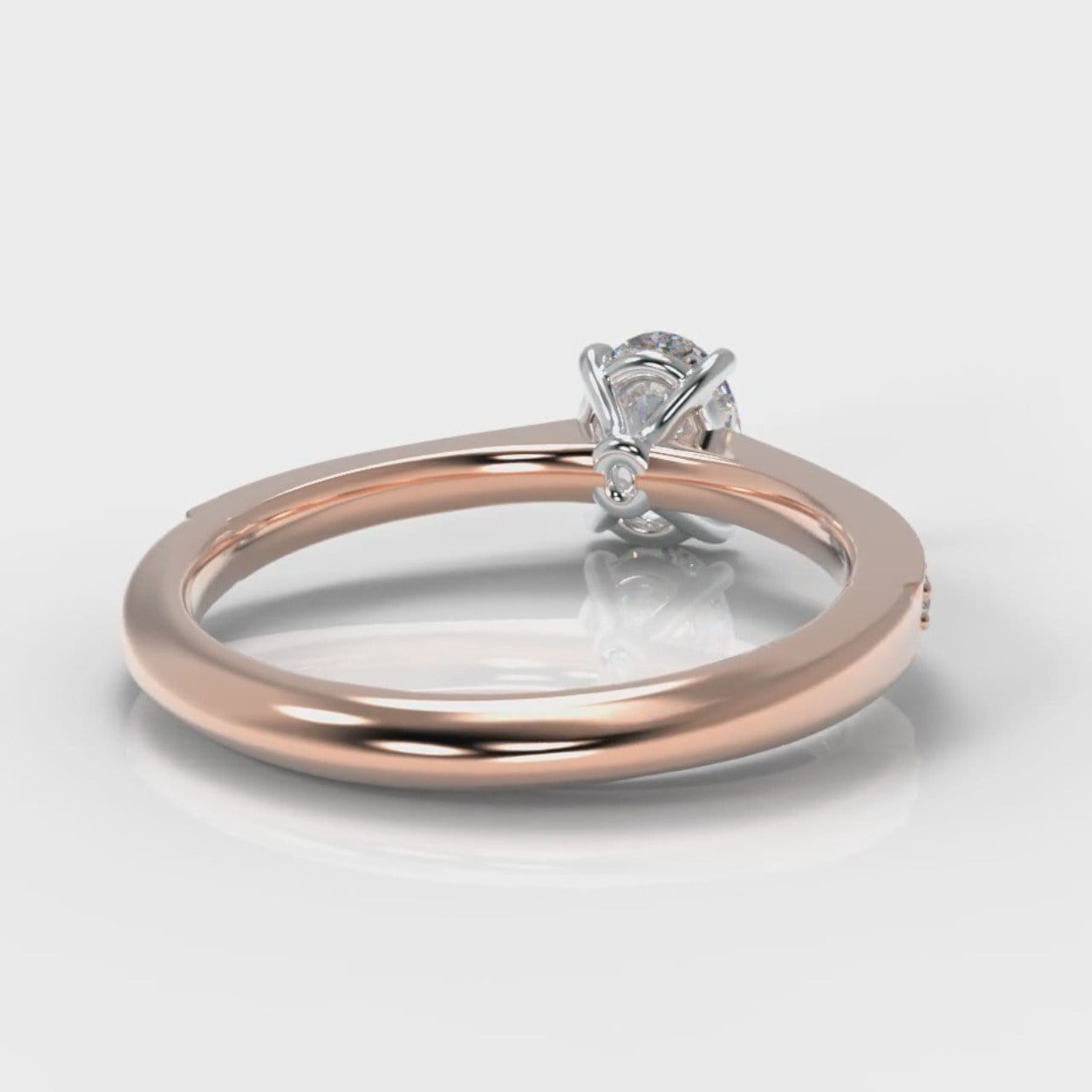 Pavé Oval Diamond Engagement Ring - Rose Gold