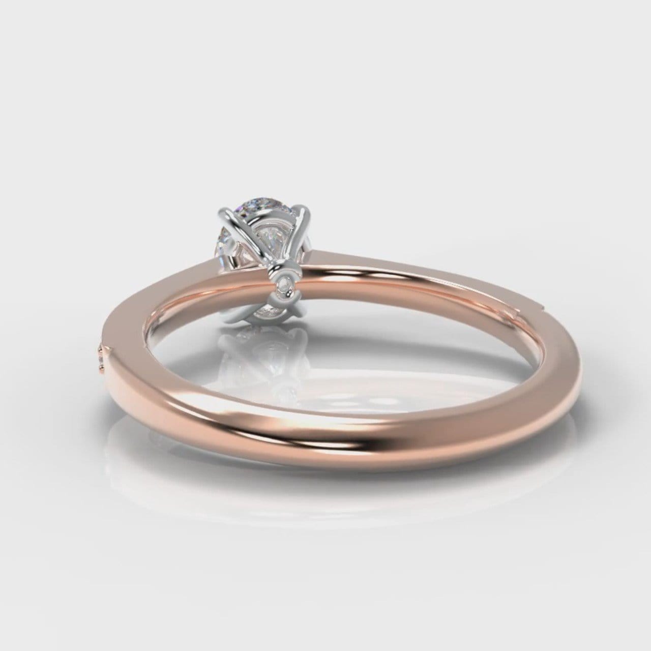 Pavé Oval Diamond Engagement Ring - Rose Gold
