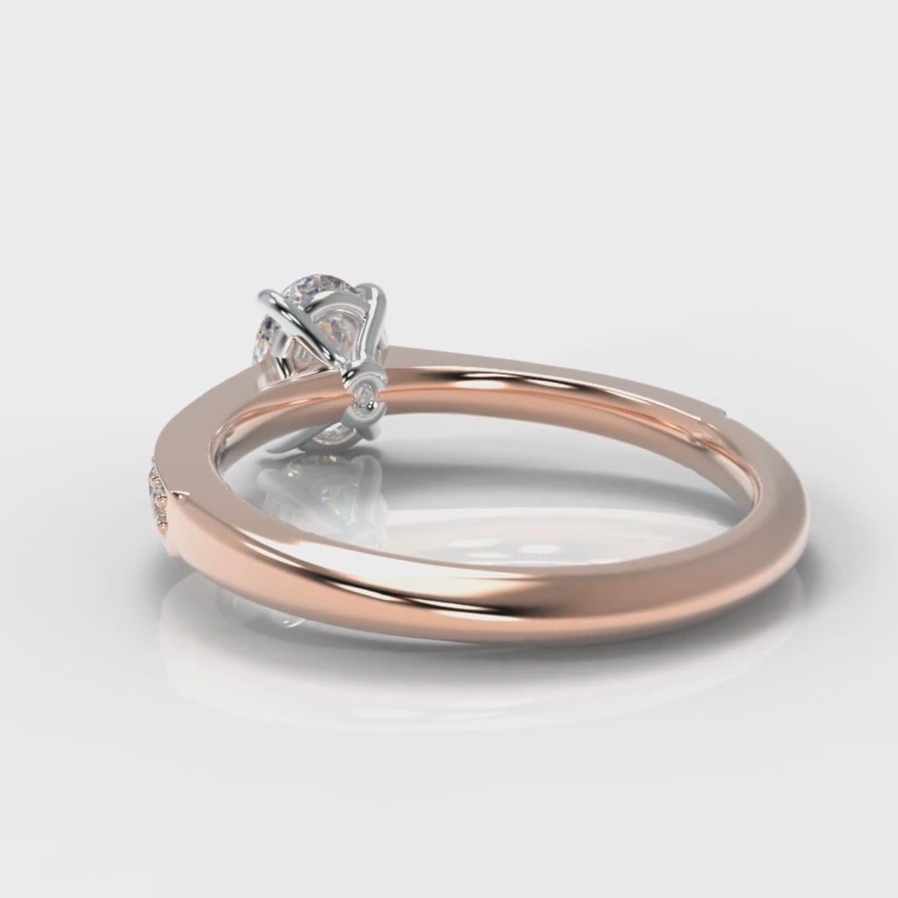 Pavé Oval Diamond Engagement Ring - Rose Gold