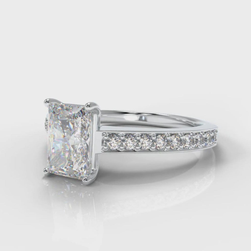 Pavé Radiant Cut Diamond Engagement Ring
