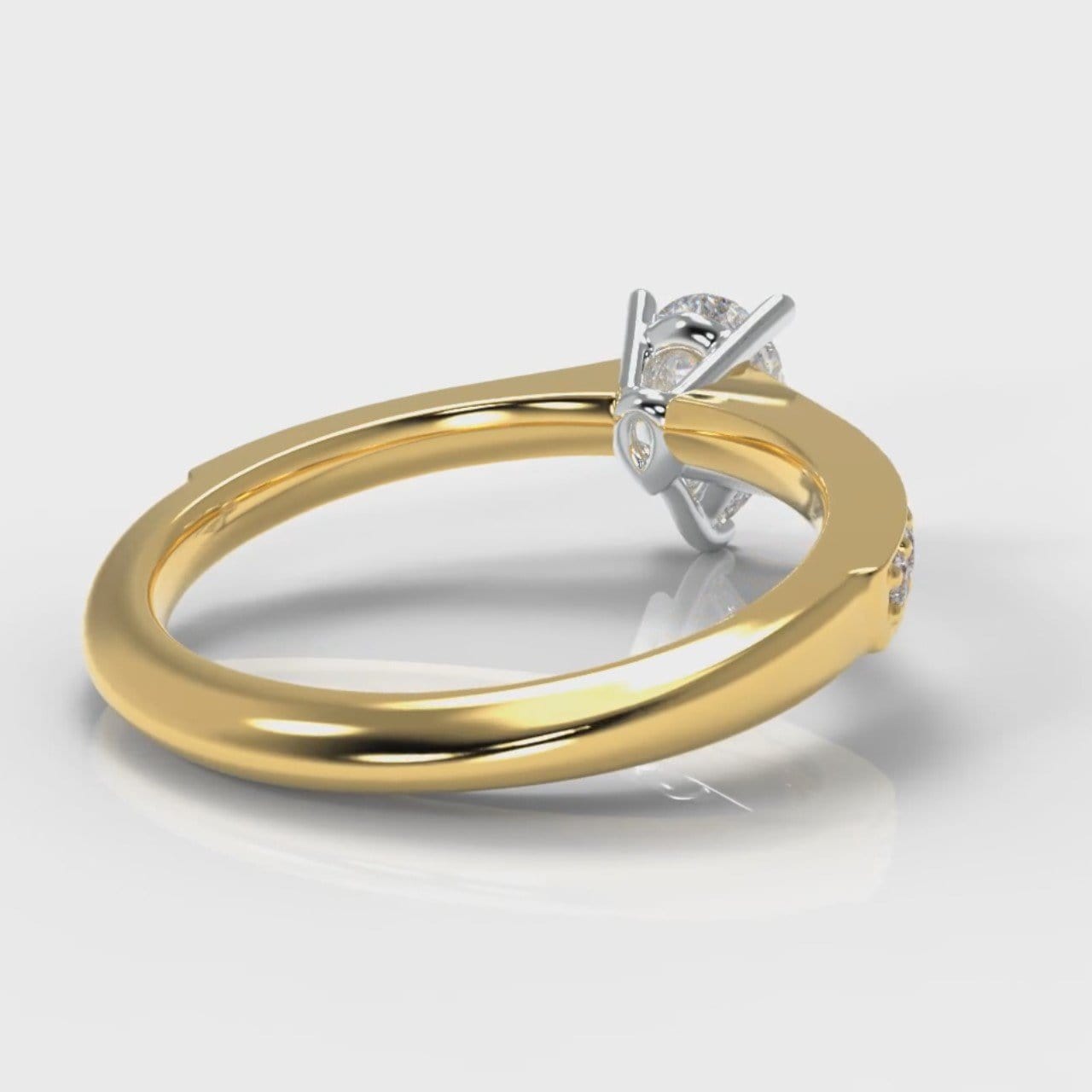 Pavé Pear Diamond Engagement Ring - Yellow Gold