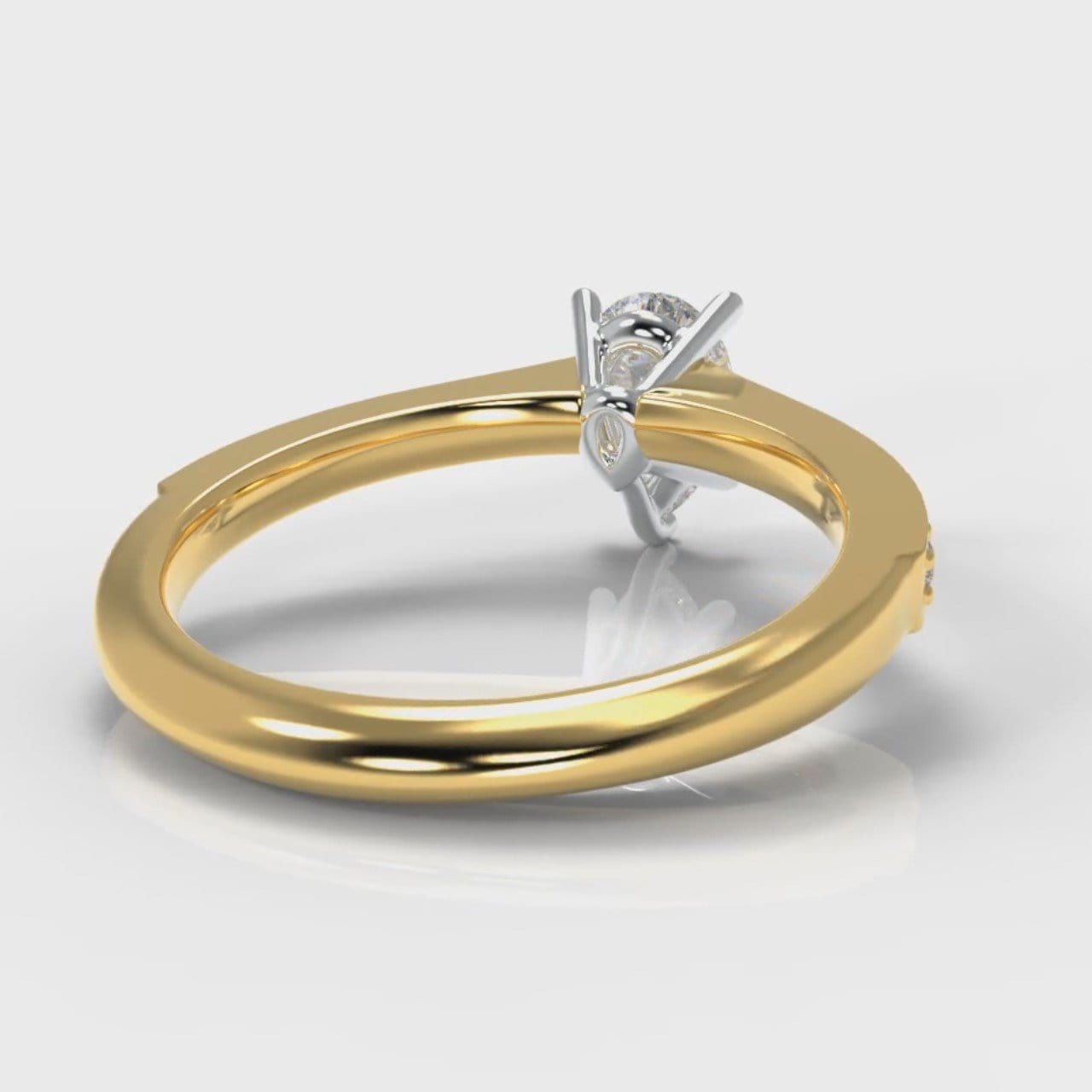 Pavé Pear Diamond Engagement Ring - Yellow Gold