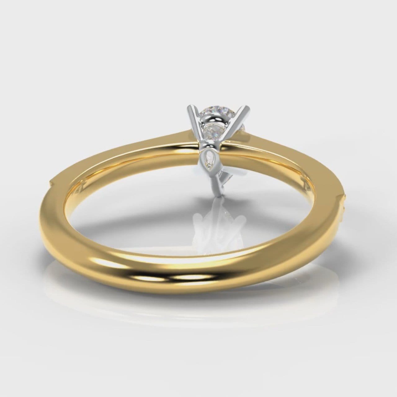 Pavé Pear Diamond Engagement Ring - Yellow Gold