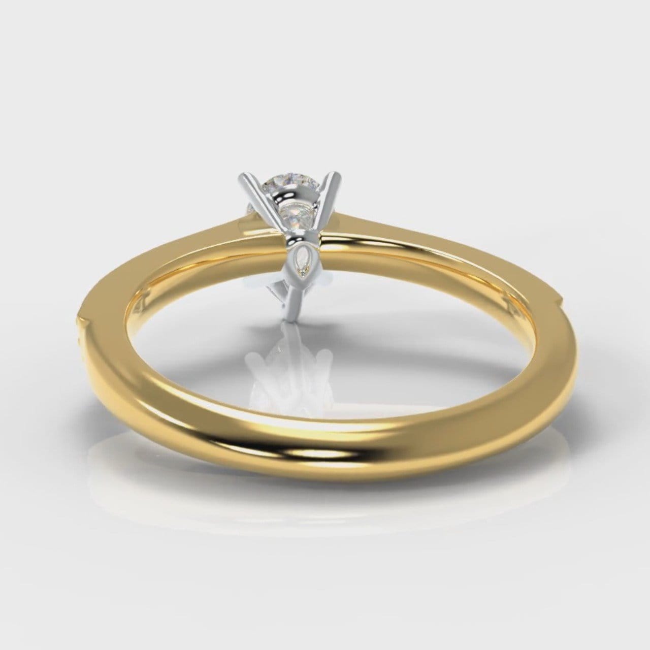 Pavé Pear Diamond Engagement Ring - Yellow Gold