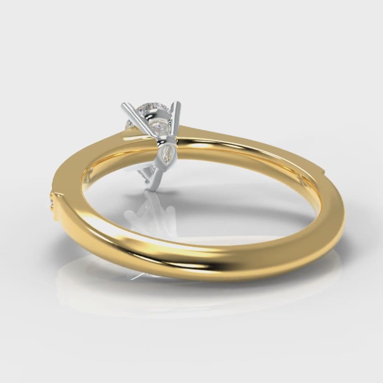Pavé Pear Diamond Engagement Ring - Yellow Gold
