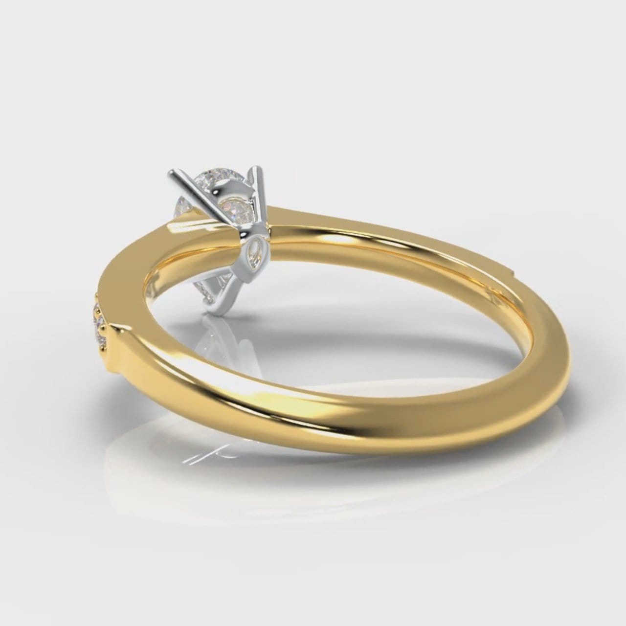 Pavé Pear Diamond Engagement Ring - Yellow Gold
