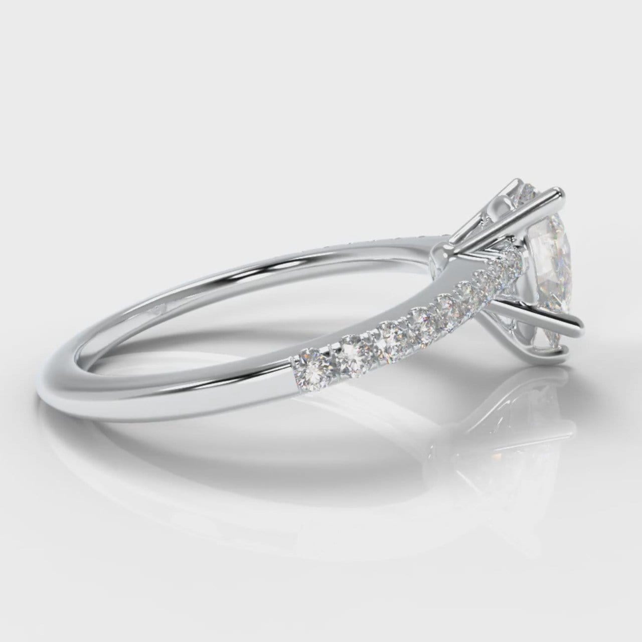 Petite Micropavé Pear Diamond Engagement Ring