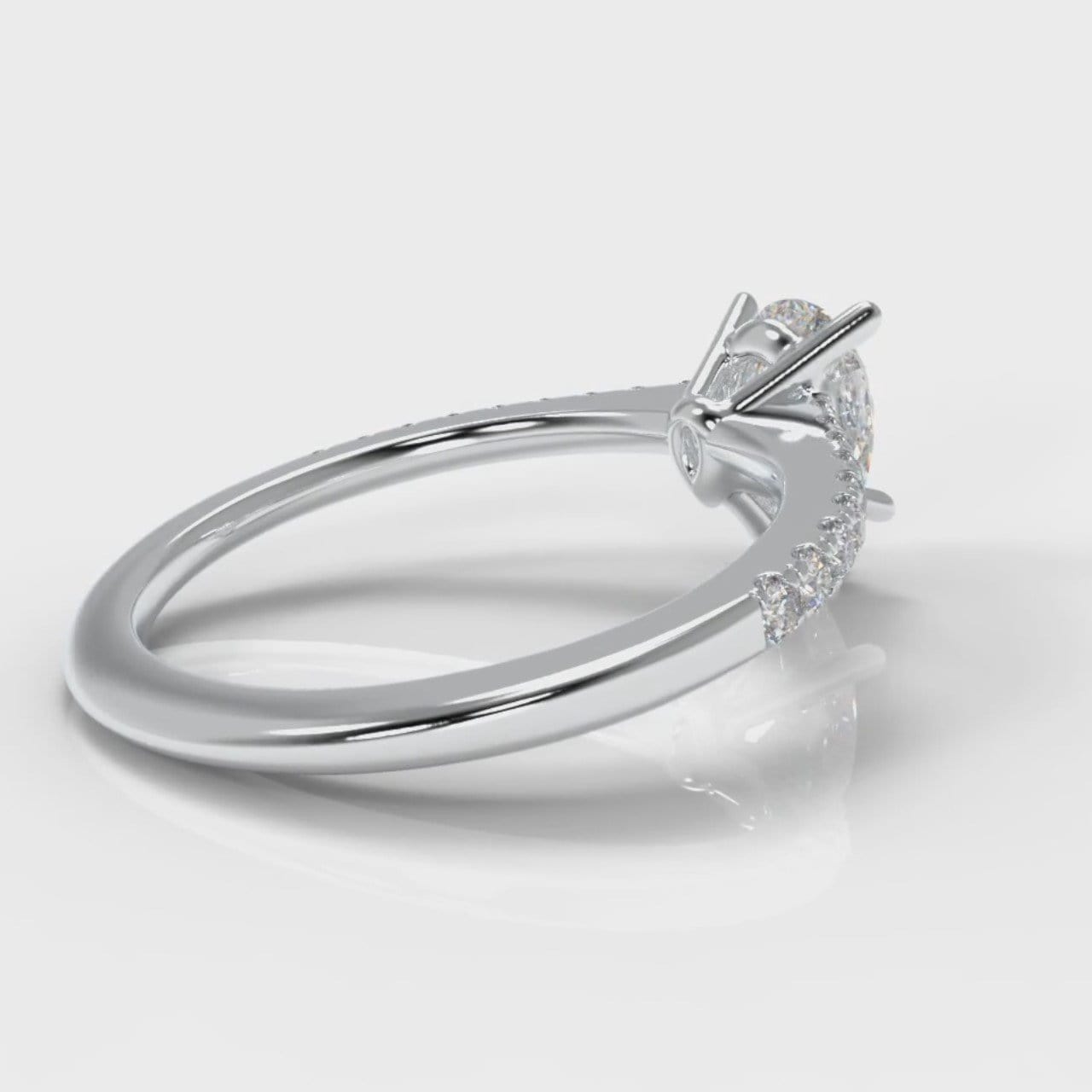 Petite Micropavé Pear Diamond Engagement Ring