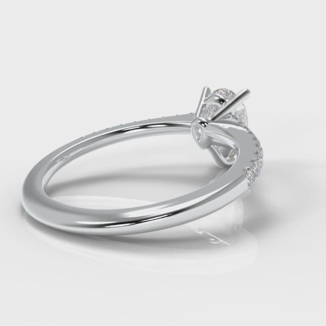 Petite Micropavé Pear Diamond Engagement Ring