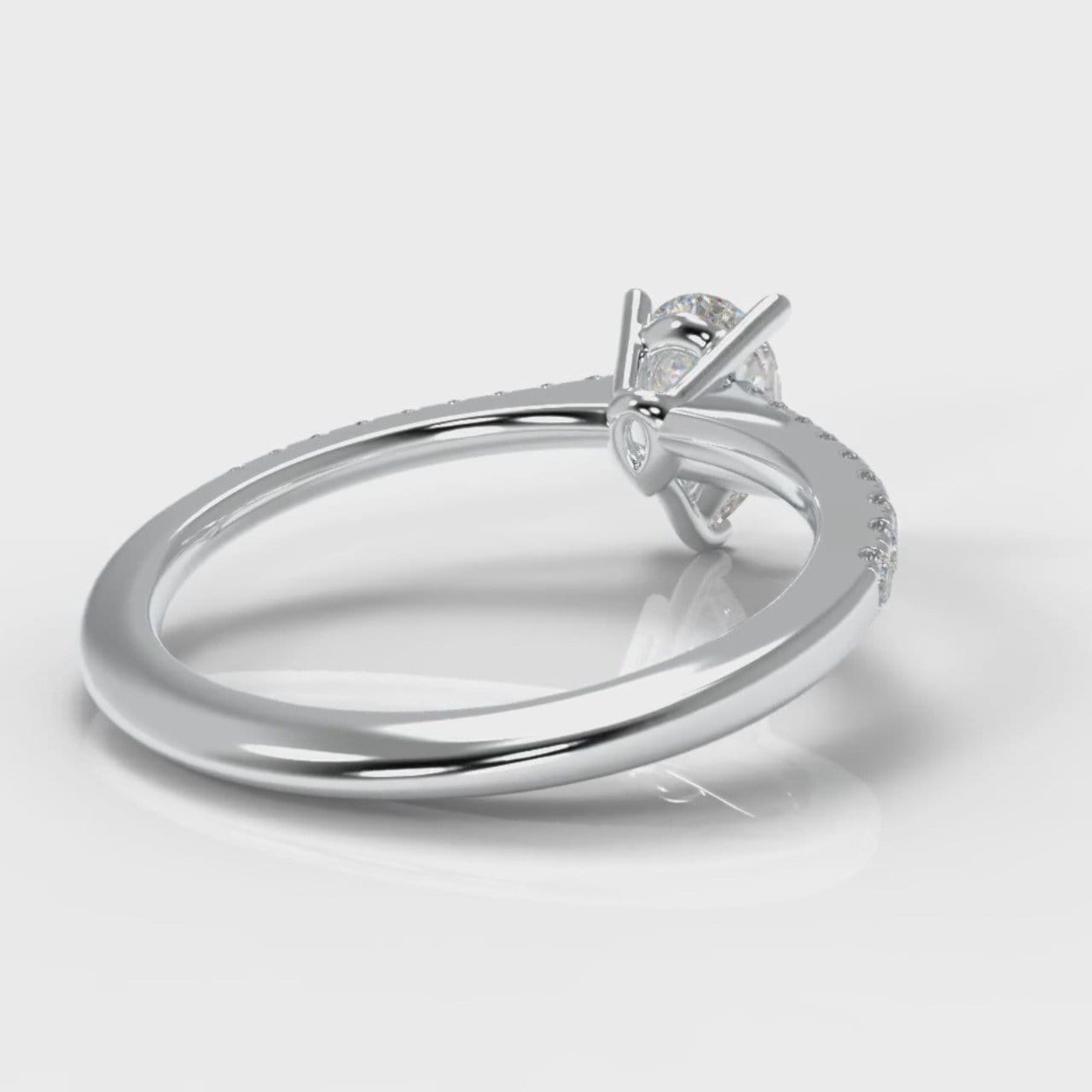 Petite Micropavé Pear Diamond Engagement Ring