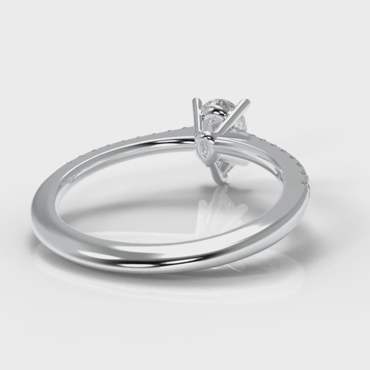 Petite Micropavé Pear Diamond Engagement Ring