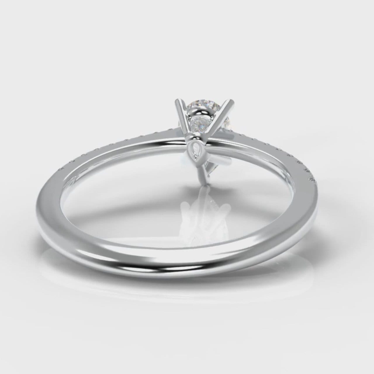 Petite Micropavé Pear Diamond Engagement Ring