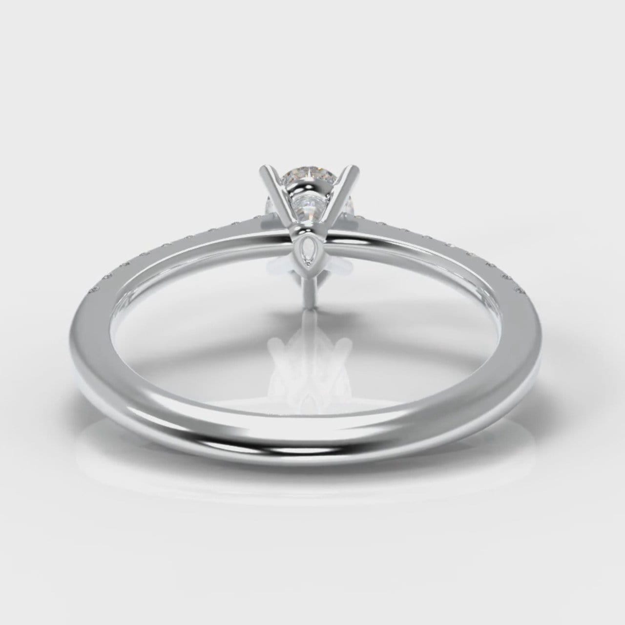 Petite Micropavé Pear Diamond Engagement Ring