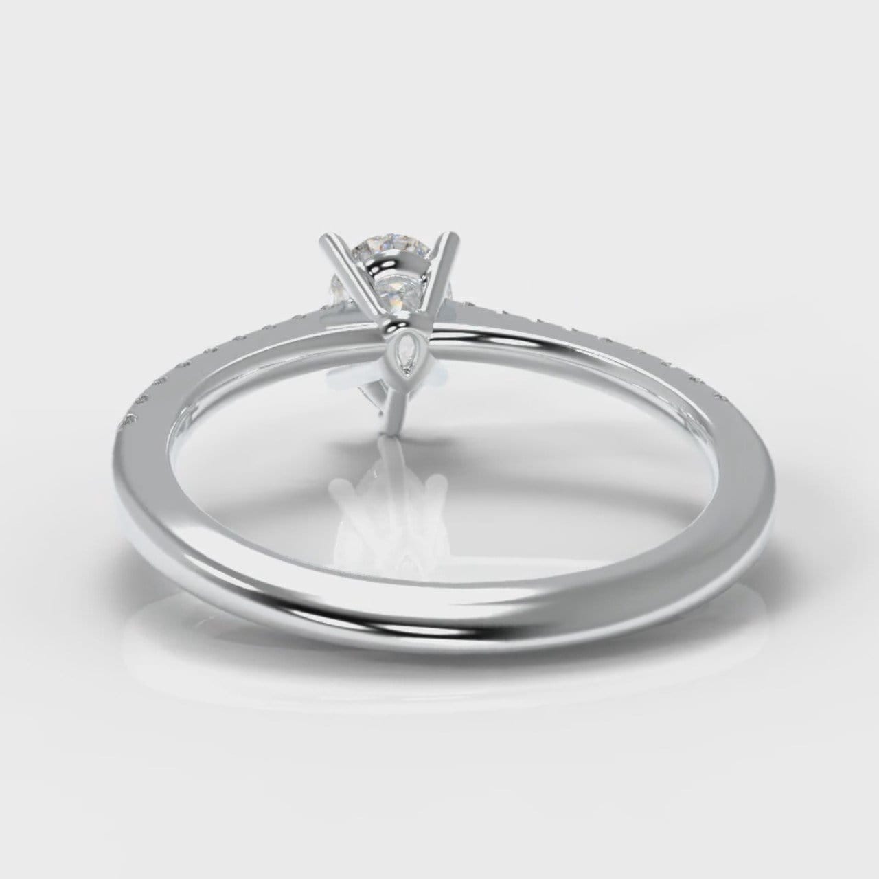 Petite Micropavé Pear Diamond Engagement Ring