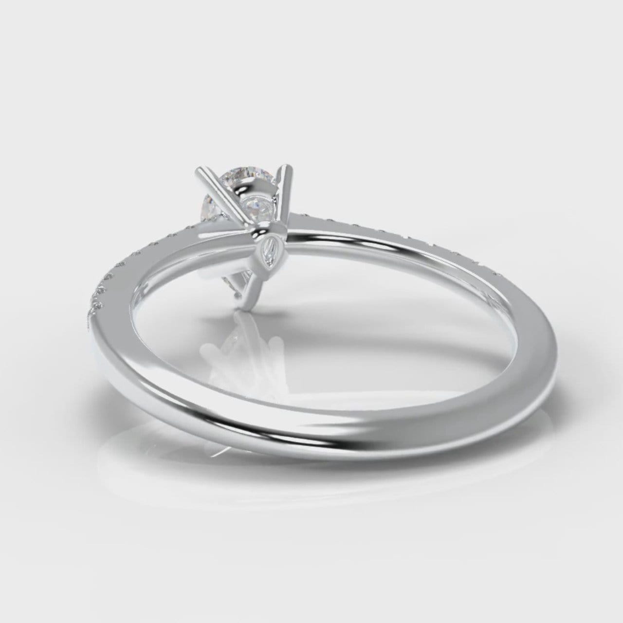 Petite Micropavé Pear Diamond Engagement Ring