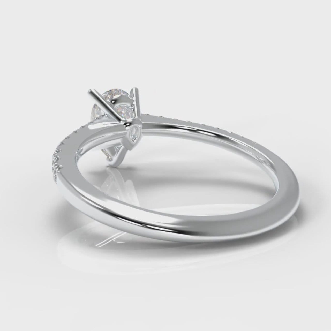 Petite Micropavé Pear Diamond Engagement Ring