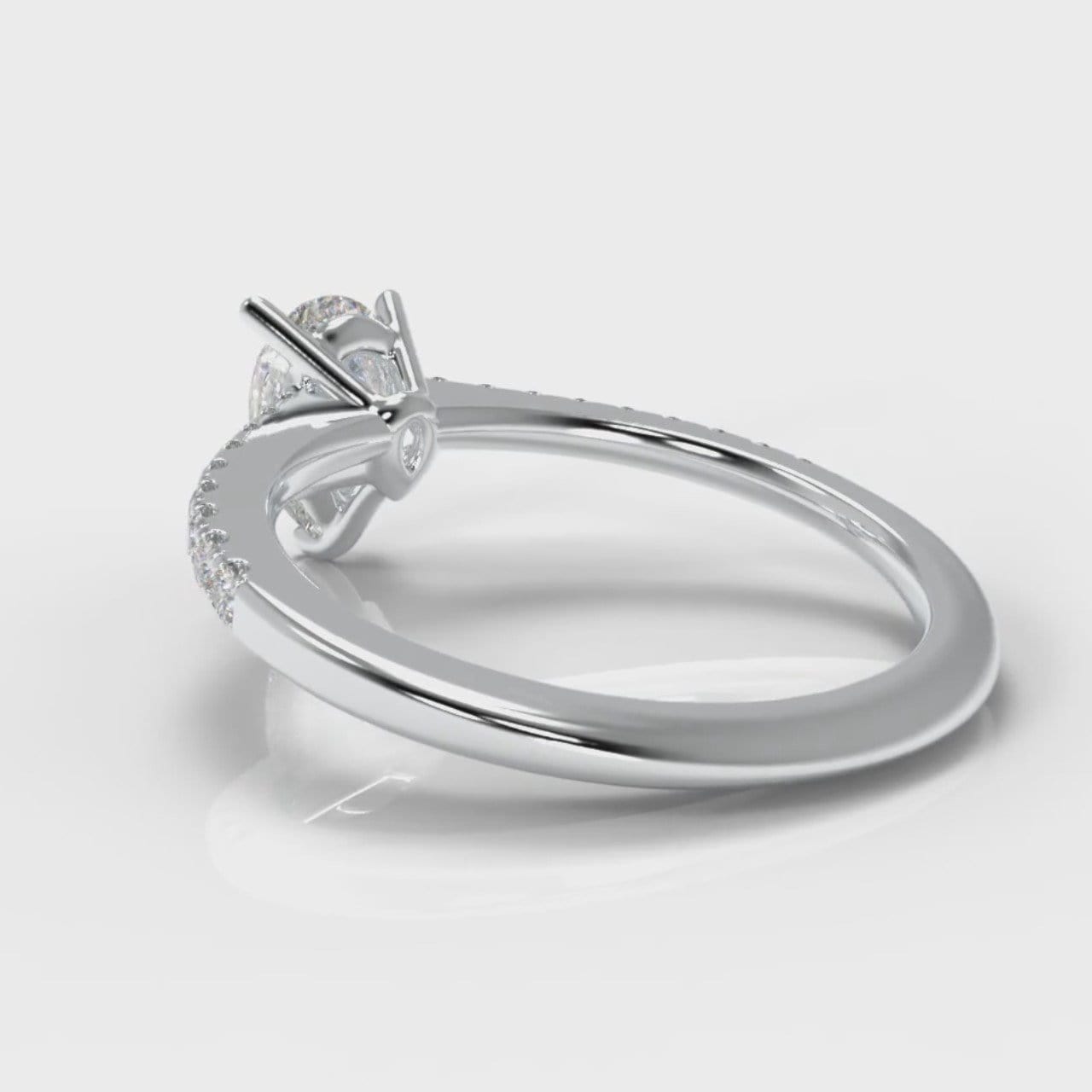 Petite Micropavé Pear Diamond Engagement Ring