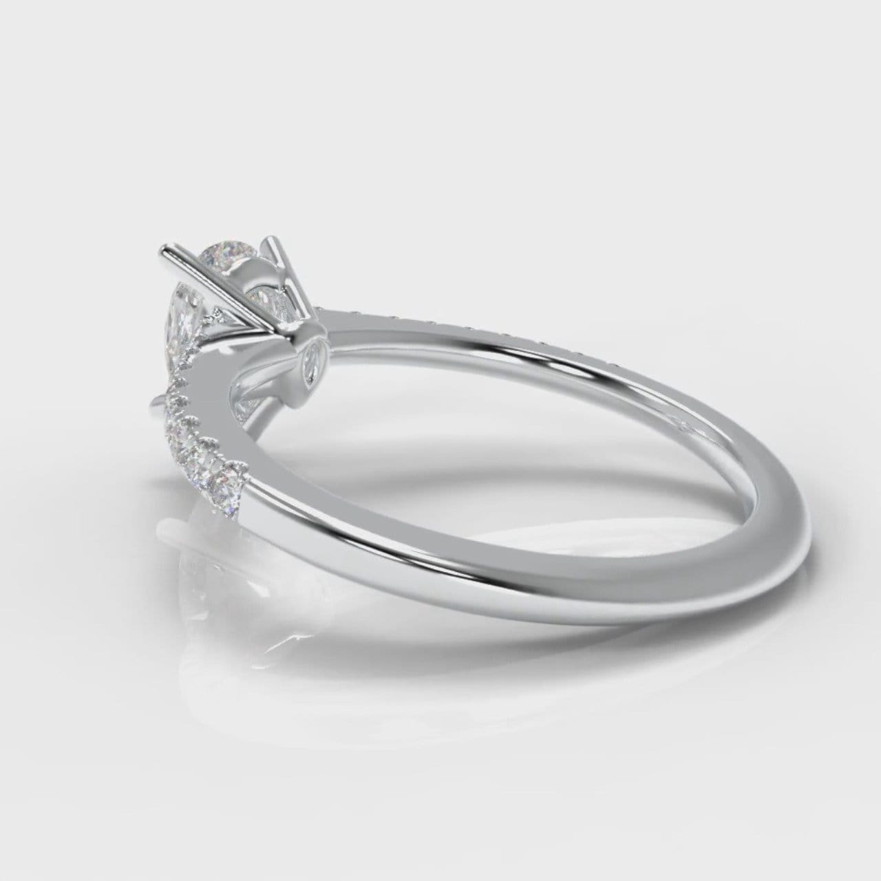Petite Micropavé Pear Diamond Engagement Ring