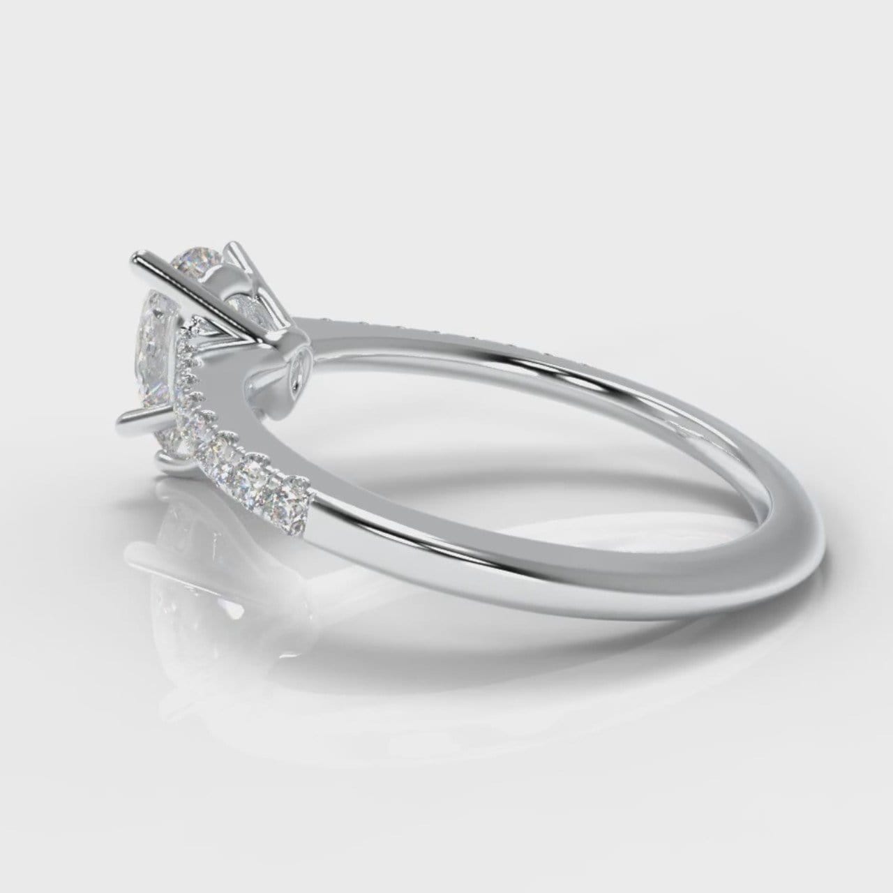Petite Micropavé Pear Diamond Engagement Ring
