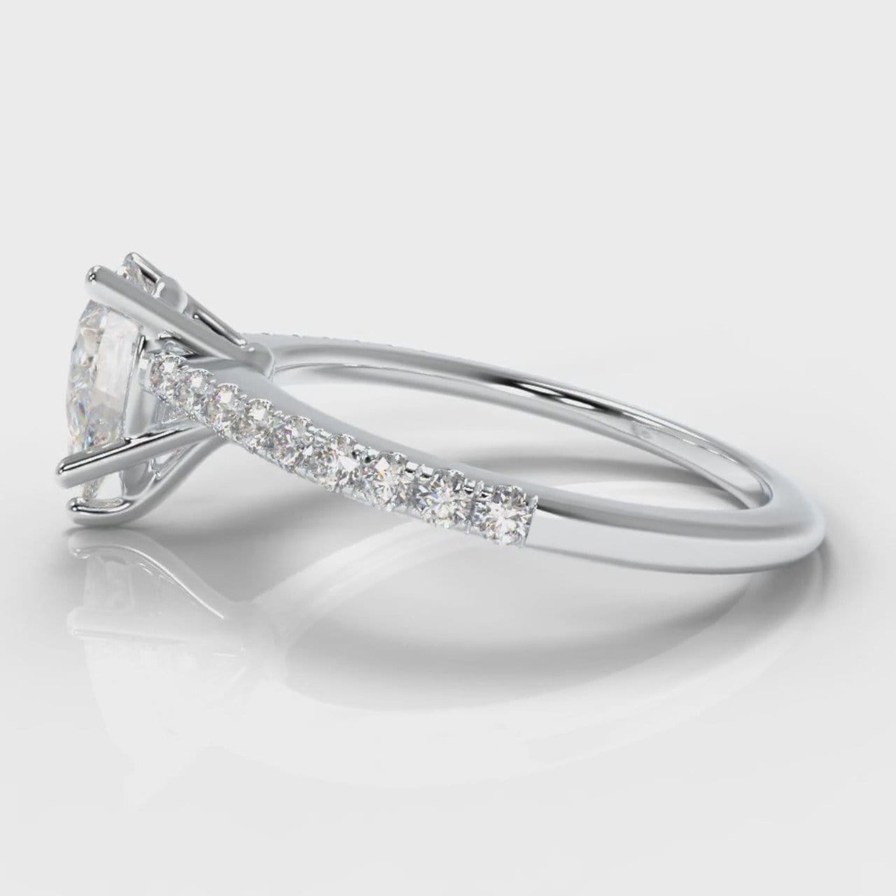 Petite Micropavé Pear Diamond Engagement Ring