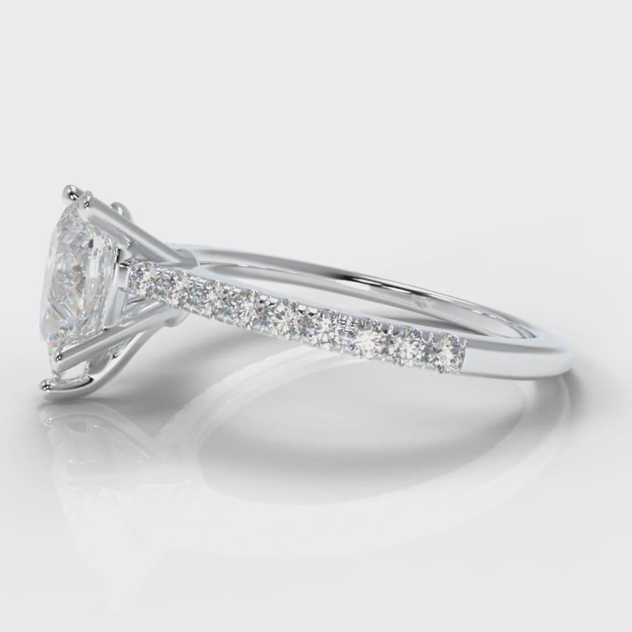 Petite Micropavé Pear Diamond Engagement Ring