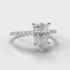Petite Micropavé Pear Diamond Engagement Ring
