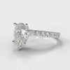 Micropavé Pear Diamond Engagement Ring