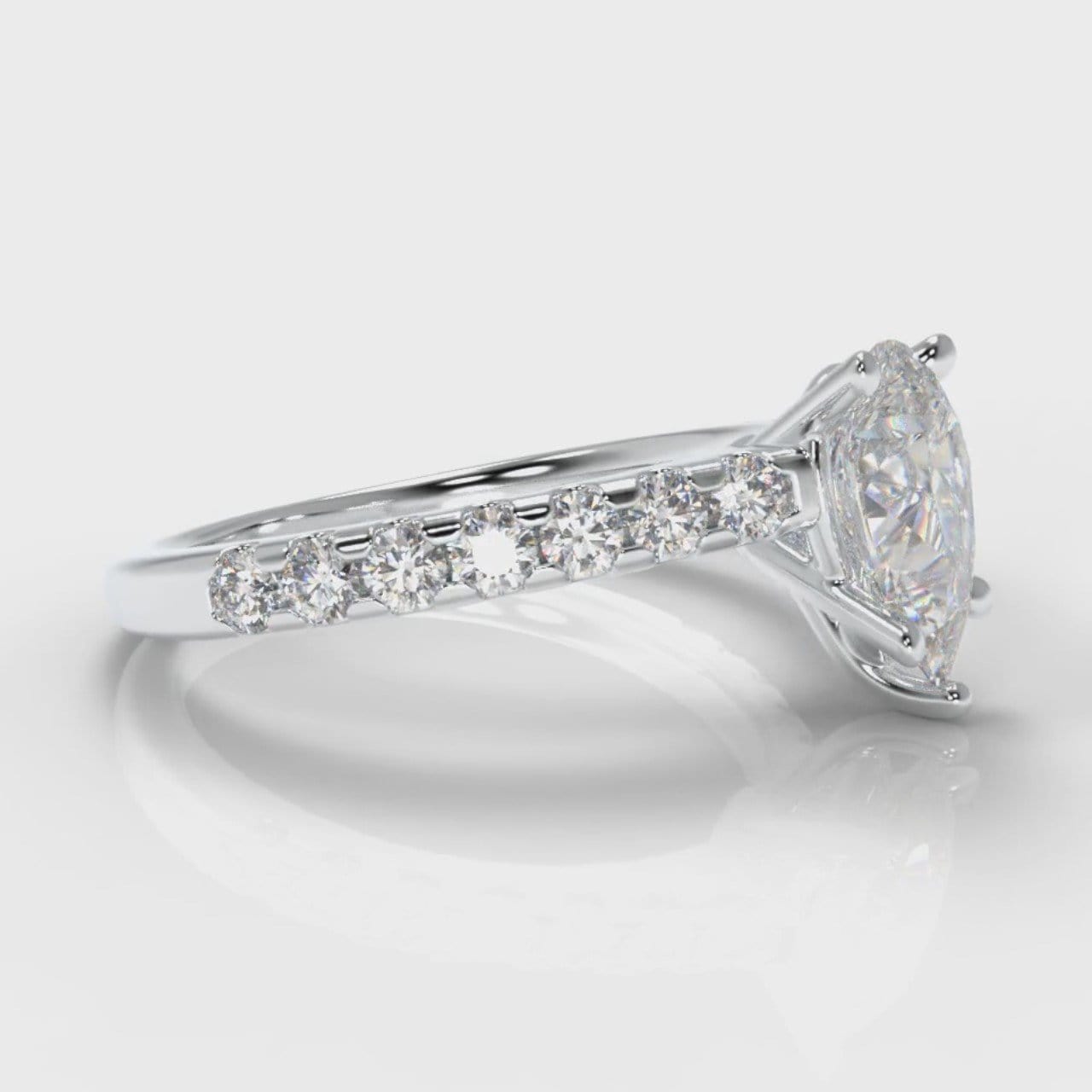 Micropavé Pear Diamond Engagement Ring