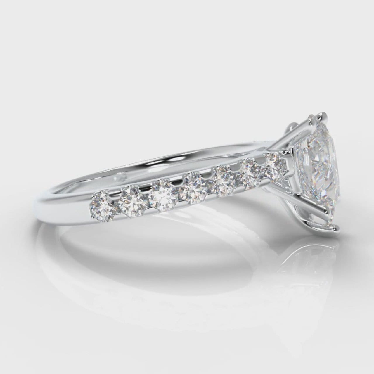 Micropavé Pear Diamond Engagement Ring