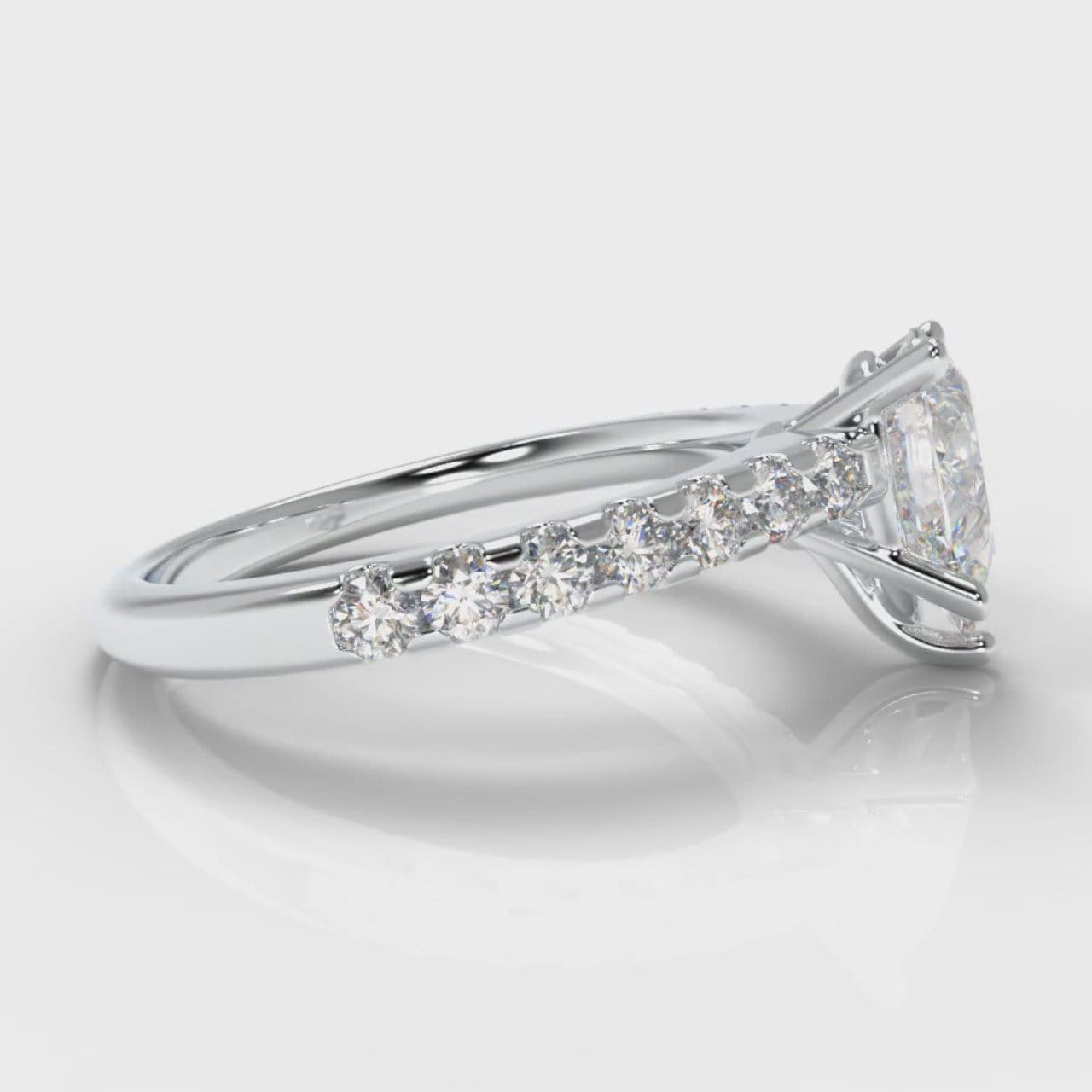 Micropavé Pear Diamond Engagement Ring