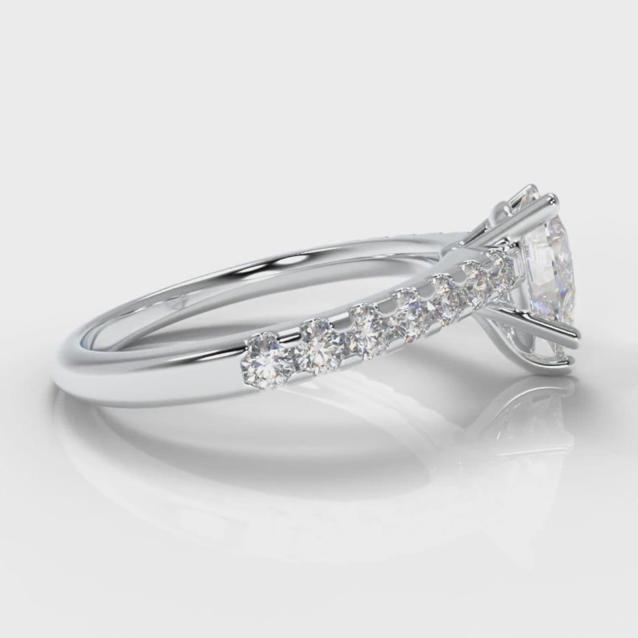 Micropavé Pear Diamond Engagement Ring