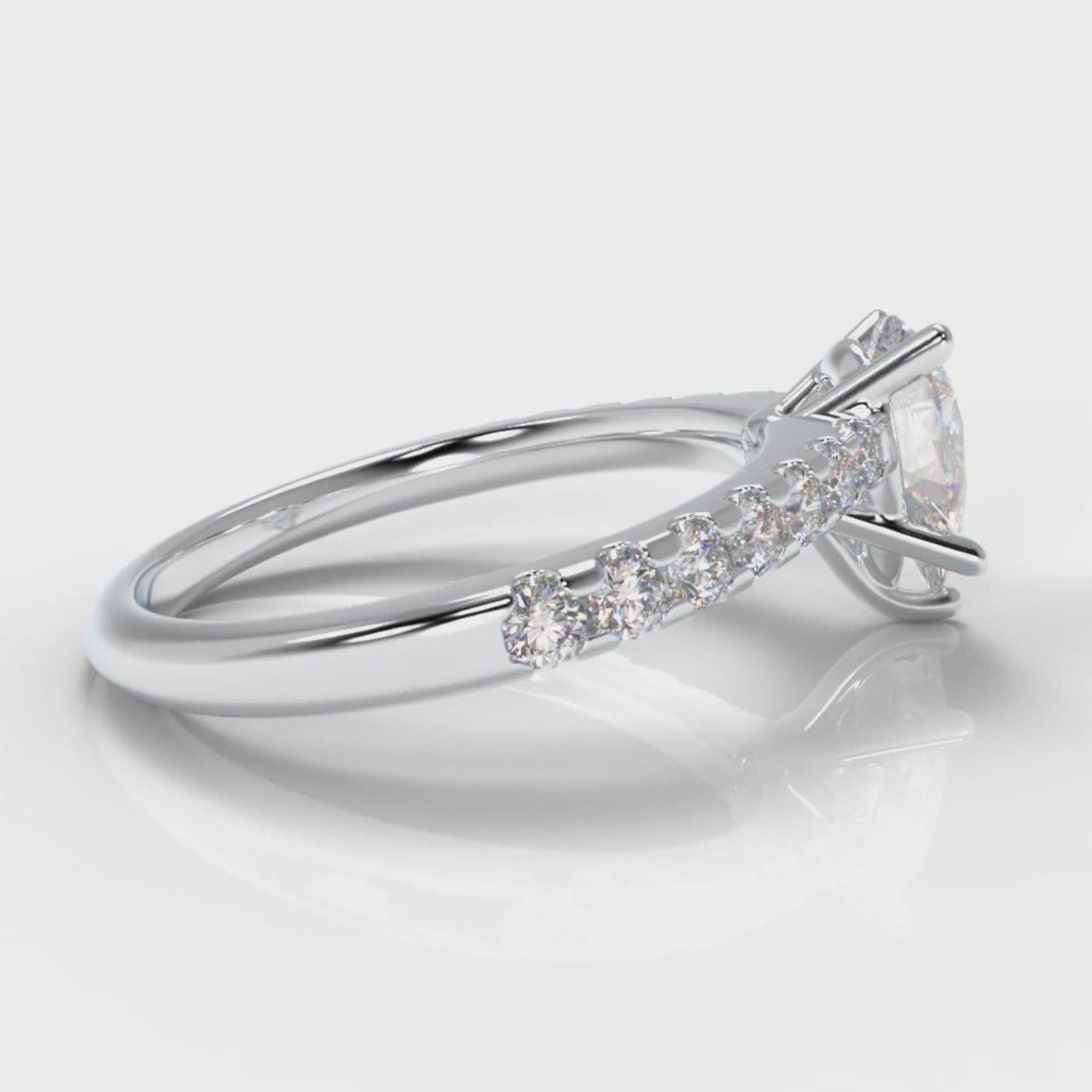 Micropavé Pear Diamond Engagement Ring