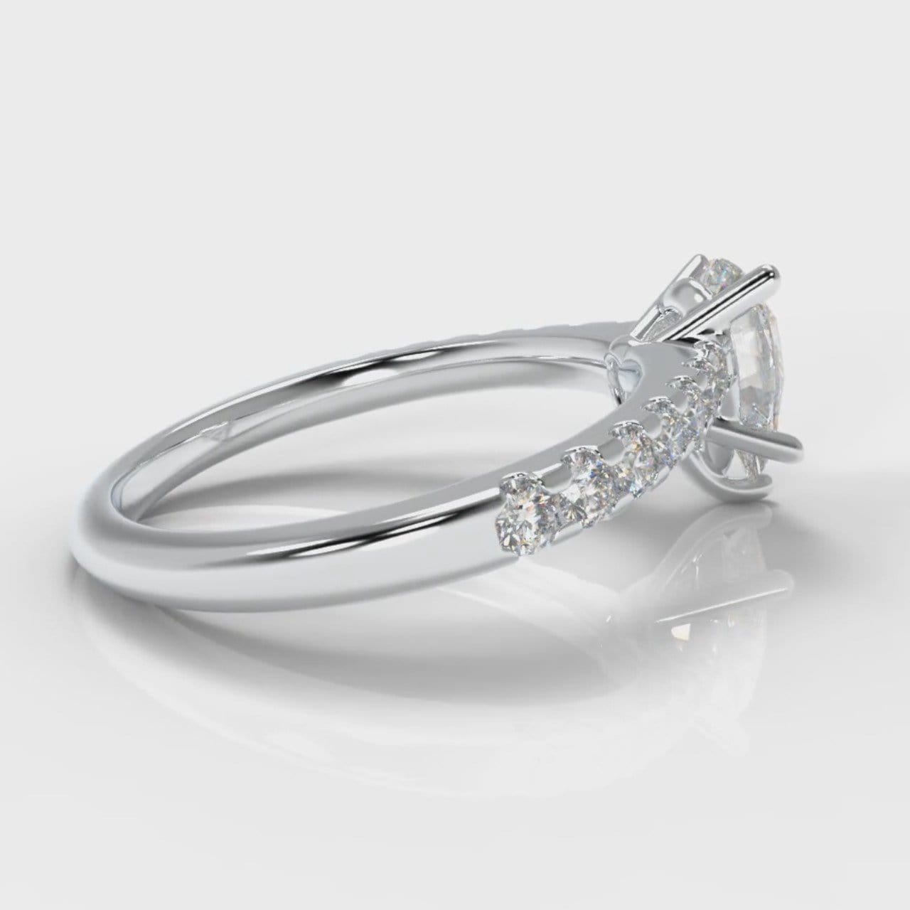 Micropavé Pear Diamond Engagement Ring